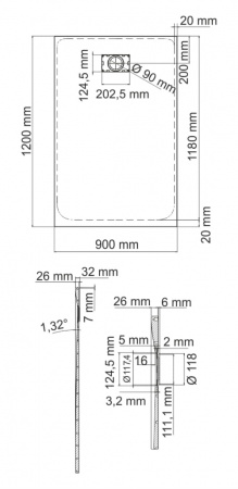 Душевые поддон WasserKRAFT Main 41T07