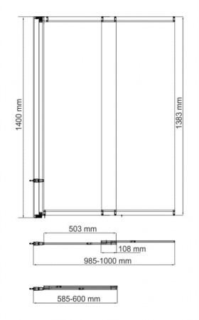 Шторка на ванну WasserKRAFT Dill 61S02-100