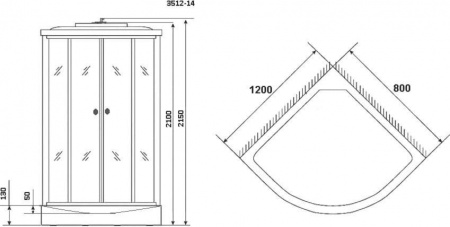 Душевая кабина Niagara Classic NG-3512-14R, 120x80x215 см
