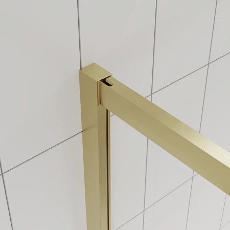 Душевой угол Veconi Evo 300 G, 1000х1000x1950, золото брашинг, прозрачное стекло