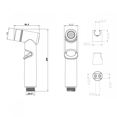 Комплект для биде Lemark LM8088BL с гигиеническим душем