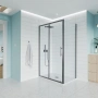 Душевой угол Veconi Evo 100SP GR 1200х1200x1950, графит брашинг, прозрачное стекло