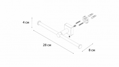 Держатель туалетной бумаги 2-ой Fixsen Kvadro  FX-61310D