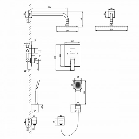 Смеситель Lemark Unit LM4529C для душа, встраиваемый