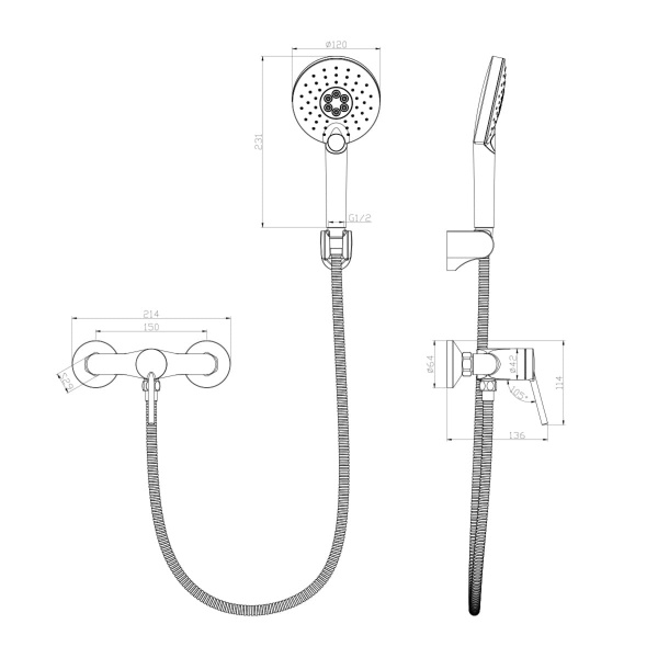 Смеситель Lemark Minima LM3803C для душа