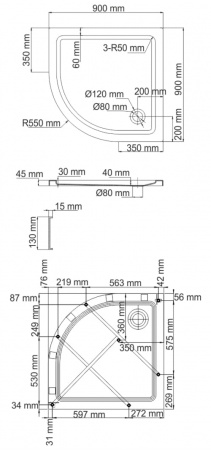 Душевые поддон WasserKRAFT Isen 26T01