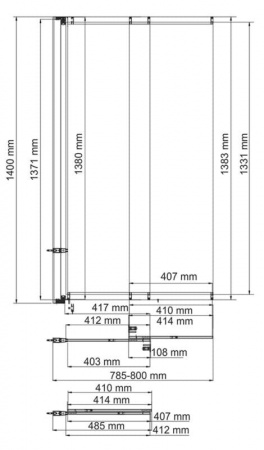 Шторка на ванну WasserKRAFT Main 41S02-80