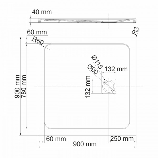 Душевые поддон WasserKRAFT 44T03