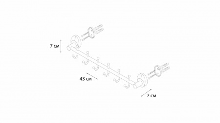 Планка 6 крючков  Fixsen Europa FX-21805-6