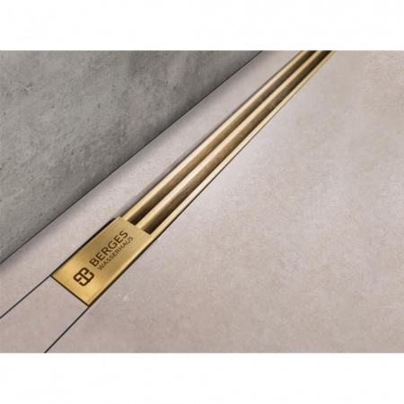 Душевой лоток Berges Super Slim 500 горизонтальный, золото глянец