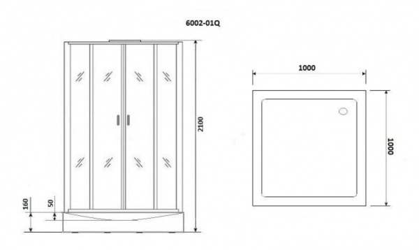 Душевая кабина Niagara Premium NG-6002-01Q, 100x100x210 см