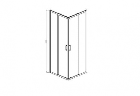 AQ ARI KV08020BL Душевой уголок квадратный, двери раздвижные 800x800x2000 профиль черный, стекло прозрачное