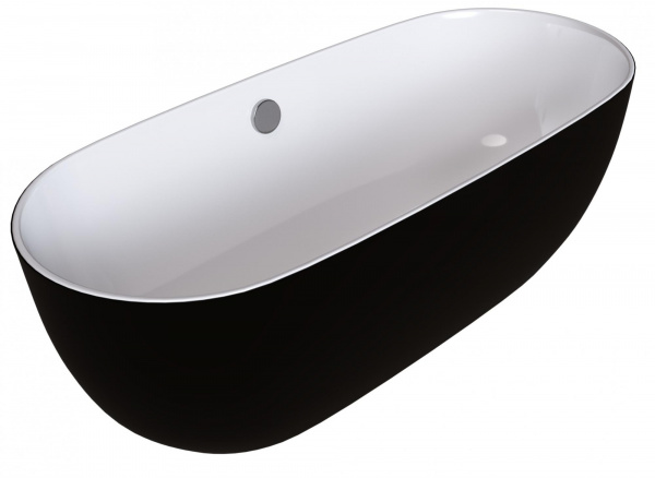 Ванна отдельностоящая Grossman Classic GR-2401MB (150х75х54) черный/белый матовый