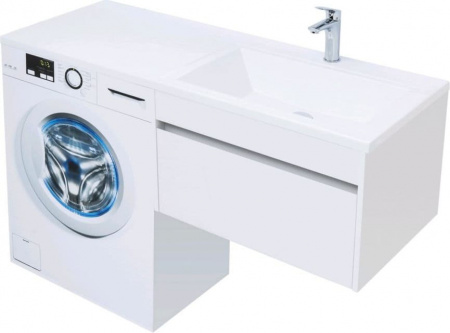 Тумба с раковиной Aquanet Токио 130 R белый (подвесная, 1 ящик)