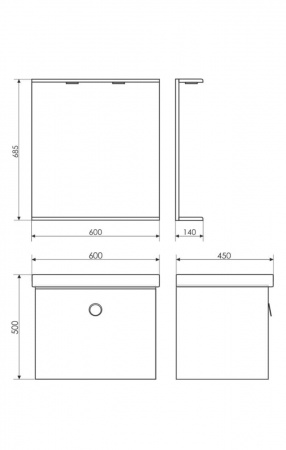 Зеркало Comforty "К-60" белый глянец
