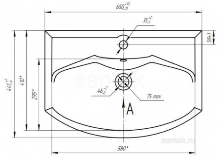 Раковина Aquaton Смайл 65 белая
