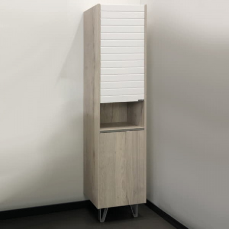 Шкаф-колонна Comforty "Клеон-40" белый/дуб дымчатый
