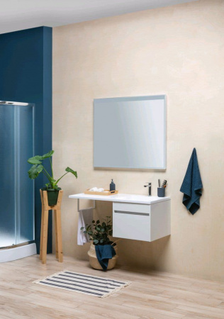 Тумба с раковиной Aquanet Токио 130 R белый (подвесная, 1 ящик)