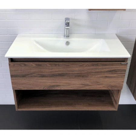 Тумба с раковиной Comforty "Бордо-90" дуб темно-коричневый