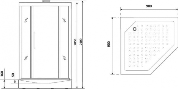 Душевая кабина Niagara Lux NG-7799GBK золото, 90x90x210 см
